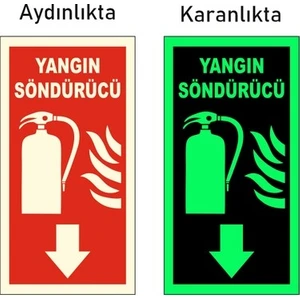 Yangın Söndürme Tüpü Levhası Fotolümenli Fosforlu