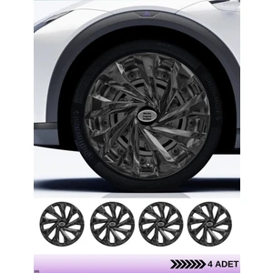 CVL Auto Market   Fiat Doblo 16 Inç Jant Kapağı Amblemli Piano Black [4 Adet Kapak] 221  CVL-ADT4728
