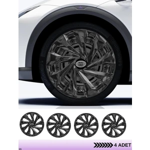 CVL Auto Market   Hyundai Excel 14 Inç Jant Kapağı Amblemli Piano Black [4 Adet Kapak] 216  CVL-ADT5588