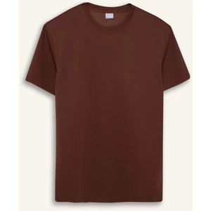 Regular Fit Bisiklet Yaka Dokulu Basic Düz Kısa Kollu Twill Tişört D7912AX25SP