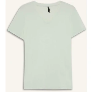 Slim Fit Dar Kesim V Yaka Basic Düz Ribana Kısa Kollu Tişört I1080AZ25SP