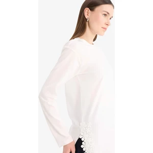 Regular Fit Bisiklet Yaka Dantelli Uzun Kollu Tesettür Tişört Tunik F1812AX25SM