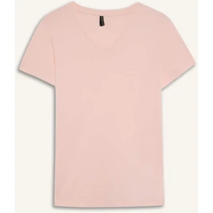 Slim Fit Dar Kesim V Yaka Basic Düz Ribana Kısa Kollu Tişört I1080AZ25SP