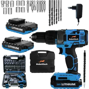 Germany 398 V 40 Ah X987 Series Darbeli Metal Şanzıman Çift Akülü Vidalama Matkap + 27 Parça Setli