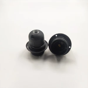 Retro Vitrini Dekoratif Plastik E-27 Yarım Dişli Halkalı Geçmeli Duy Siyah (2 Adet)