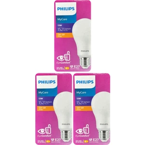 (3 adet) Philips 13W SARI IŞIK E27 DUYLU (Kalın Duy) LED Ampul