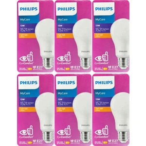 (6 adet) Philips 13W SARI IŞIK E27 DUYLU (Kalın Duy) LED Ampul