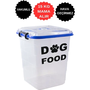 Büyük Boy  15 kg Köpek Maması Saklama Kabı Kutusu Sızdırmaz Vakumlu Silikonlu Hava Almayan 35 Lt Dir