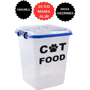 15 kg Kedi Maması Saklama Kabı Kutusu Sızdırmaz Vakumlu Silikonlu Hava Almayan 35 lt Dir