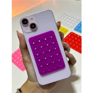 Bilişim Akademi Silikon Telefon Arkası Vantuz Aynaya Telefon Yapışırma Vantuzlu Telefon Tutucu Mor