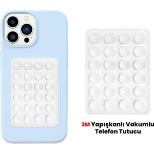 Bilişim Akademi Silikon Vantuzlu Telefon Tutucu, Cep Telefonu Için Kaymaz Yapışkanlı Beyaz