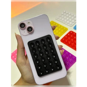 Bilişim Akademi Siyah Silikon Telefon Arkası Vantuz Aynaya Telefon Yapışırma Vantuzlu Telefon Tutucu