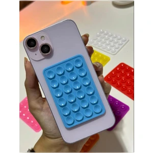 Bilişim Akademi Mavi Silikon Telefon Arkası Vantuz Aynaya Telefon Yapışırma Vantuzlu Telefon Tutucu