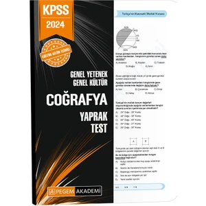 Pegem Akademi Yayıncılık 2024 KPSS Genel Yetenek Genel Kültür Coğrafya Yaprak Test