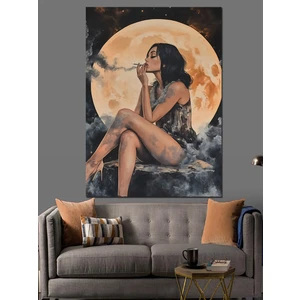 Sigara Içen Kadın Dekoratif Kanvas - Mdf Ahşap Tablo