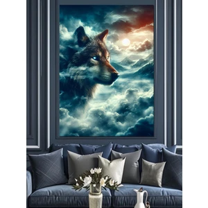 Bulut ve Kurt Dekoratif Kanvas - Mdf Ahşap Tablo