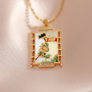 Deniz Kızı Tarot Motifli Çelik Kolye