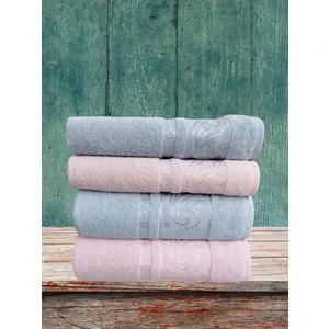 Vıp Jakarlı 4 Lü Hamam Takımı 2 Adet 50 x 90  cm  2 Adet 90 x 150  cm