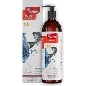 Biofeline Fish Oil ve Omega 3 ve 6 Içerikli Balık Yağı ve Kedi ve Köpekler Için Tüy ve Genel Sağlık Destekleyici