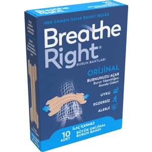 Breathe Right Burun Bandı Büyük Boy 10'lu (Burun Tıkanıklığı için)