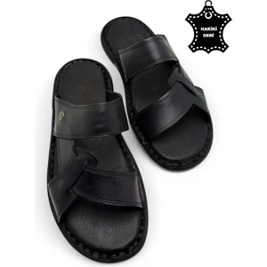 Magic Shoes Tamamen  Deri ve Topuk Yastıklı Sistemli Ortopedik Erkek Terlik