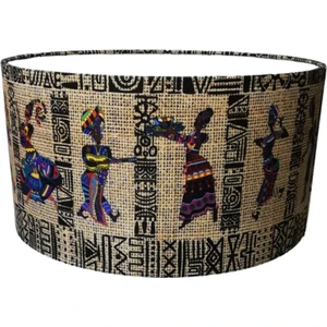 Afrikalı Kız Lambader Başlığı  38 Çap Hasır Desenli Kumaş