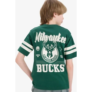 Erkek Çocuk NBA Milwaukee Bucks Bisiklet Yaka Kısa Kollu Tişört E4842A825SM