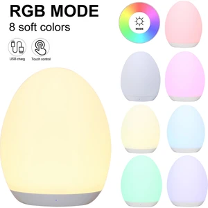 De Beers LED Yumurta Şeklinde Gece Lambası Rgb Pat Işık USB Bebek Besleme Uyku Göz Koruma Lambası Bebek Bakım Işıkları Çocuk Hediyesi (Yurt Dışından)
