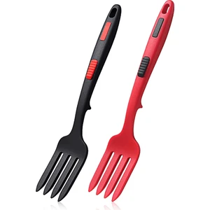 Silikon Esnek Çatal, Isıya Dayanıklı Pişirme Çatal Araçları Bulaşık Makinesinde Yıkanabilir Mutfak Çatal Mutfak Yapışmaz Çatal Mix Için (Yurt Dışından)