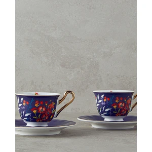 English Home Miranda New Bone China 4 Parça 2 Kişilik Kahve Fincan Takımı 90 ml Lacivert