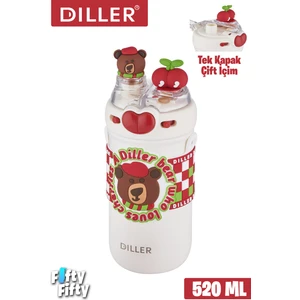 Dıller 520 ml Tek Kapak Çift Kullanım Pipetli/pipetsiz Boyun Askılı/çelik Termos -FFDILLERD93RENK