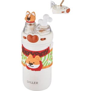 Dıller 520 ml Tek Kapak Çift Kullanım Pipetli/pipetsiz Boyun Askılı/çelik Termos -FFDILLERD93RENK