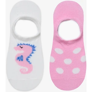 Kız Çocuk Seahorse Dot 2li Çok Renkli Babet Çorap