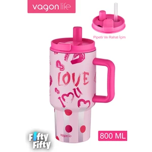 Tumbler Cup 800 ml Pipetli/rahat Içim  Vakumlu Paslanmaz Çelik TERMOS-FFVGN8138800ML