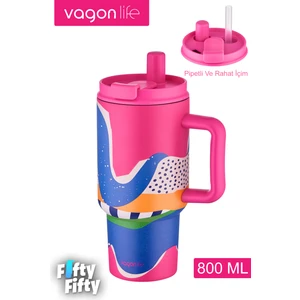 Tumbler Cup 800 ml Pipetli/rahat Içim  Vakumlu Paslanmaz Çelik TERMOS-FFVGN8138800ML