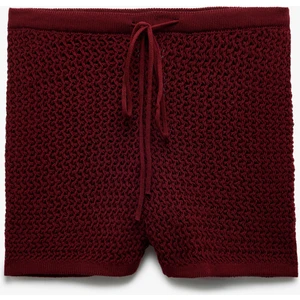 Beli Bağcıklı Normal Bel Triko Mini Şort