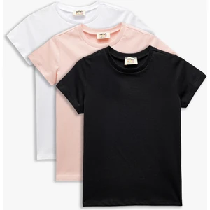 Pamuklu 3'lü Kısa Kollu Basic Tişört Seti
