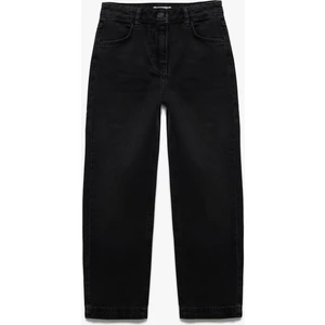 Rahat Kalıp Düğmeli Pamuklu Jean Pantolon