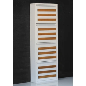 4 Raflı Mdf Dekorlu Metal Ayakkabılık