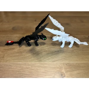 Dişsiz ve Işığın Öfkesi - Toothless Ejderhanı Nasıl Eğitirsin Hareketli Figürleri 2si Birlikte -20 cm