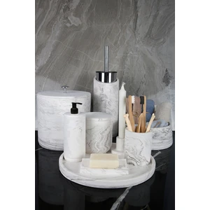 Marble Serisi Beyaz Beton Tam Banyo Seti Modern Tasarım 9 Parça