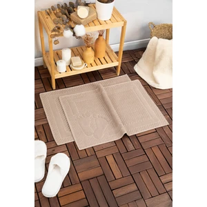 Leoline %100 Pamuk Premium 2'li Ayak Havlusu - Kahve