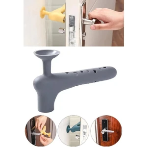 2 Adet Gri Renk Silikon Kapı Kolu Stoperi Pencere Tutucu Stoper Duvar Koruyucu
