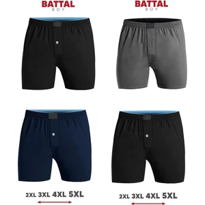 Abani Classic 4 Adet Geniş Kalıp Büyük Beden %100 Pamuk Battal Boxer Penye Havlu Bel