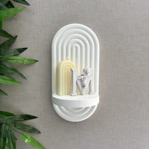 Bohem Model, Küçük Boy 30 x 15 cm , Özel Dokulu Tasarım Dekoratif Duvar Rafı (Hand Made)