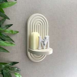 Bohem Model, Küçük Boy 30 x 15 cm , Özel Dokulu Tasarım Dekoratif Duvar Rafı (Hand Made)