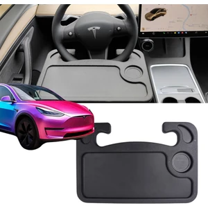 Tesla Model Y / Model 3 Direksiyona Takılan Portatif Masa, Siyah Renk