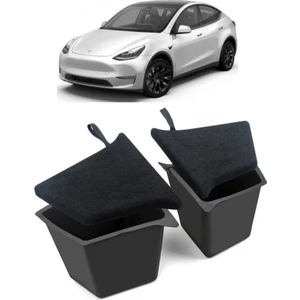Tesla Model Y Arka Bagaj Sağ ve Sol Kapaklı Saklama Kapları, 2 Adet Set Olarak, Siyah Renk Seçeneği Ile