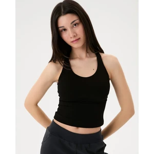 Ayma Active Kadın Siyah Halter Half Crop Bluz - EcoVero™ Viskoz, İç Sütyenli, Göğüs Pedli, Halter Yaka, Crop Spor Bluz