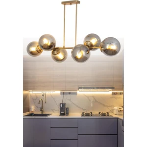 Aren 6 Lı Eskitme Avize-Füme Camlı Dekoratif Tasarım Yatak Odası Mutfak Salon Avize